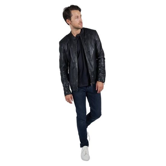 Veste cuir best sale freaky nation homme
