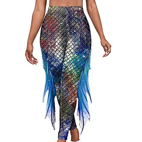 Freebily Legging Sir ne Femme Brillant caille de Poisson