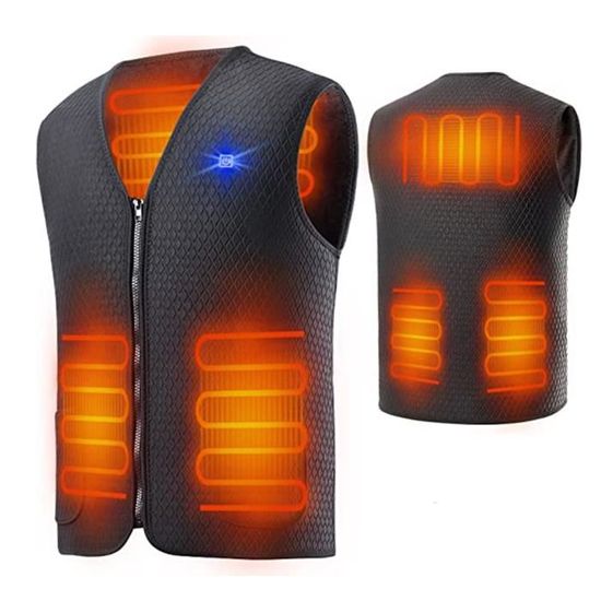 Gilet Chauffant Rechargeable - 9 Zones Chauffantes, Batterie 16000 MAh Incluse, Imperméable