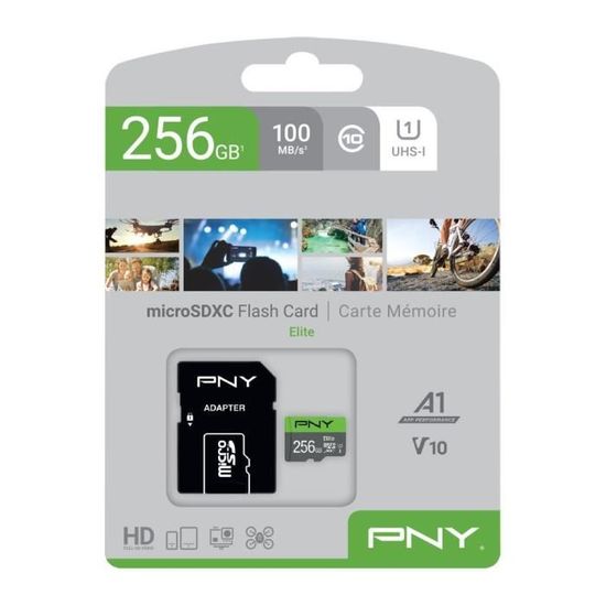 PNY Carte mémoire MICROSDX 256GB ELITE