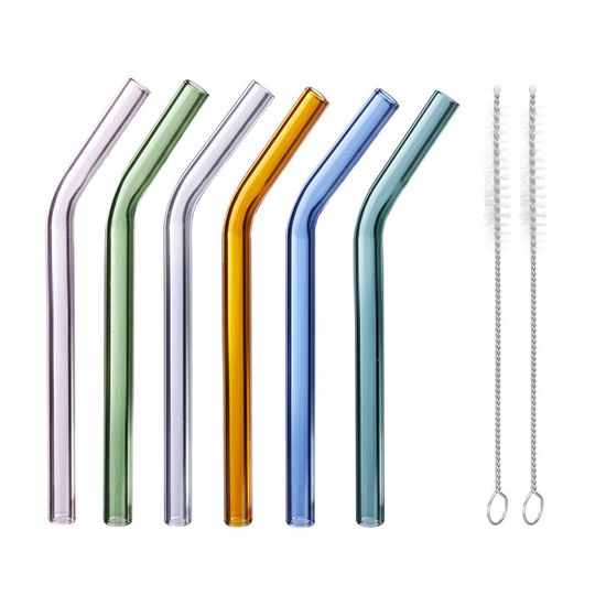 Paille Bubble Tea HALM Pailles En Verre - 20 Pièces Droites 27 Cm De Long Pour Bouteille De Cocktail Kukki Brosse De Nettoyage Sans Plastique Compatible Lave-vaisselle Durable - Pailles à Boire