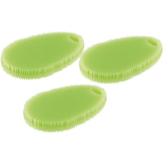 Lot De 2 Brosses à Vaisselle En Silicone Anti-rayures - Double Face, Souples, Faciles à Utiliser - Couleurs Rose Et Grise