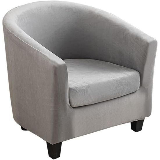 2 en 1 Velours Extensible Housse de Fauteuil Club, Housses de Fauteuil