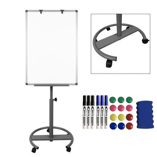 Papier Tableau Magnétique Autocollant QWORK - 80x40cm - Pour Craie Liquide Ou Normale - Avec 6 Crayons Et 4 Aimants