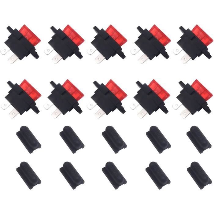 12 Porte-Fusibles Auto ATC + 36 Fusibles 5A/10A/15A + Housses Noires – Kit Complet Voiture & Bateau