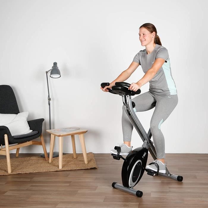 Vélo d'appartement, ordinateur d'entraînement et application, hybride pliable adulte noir