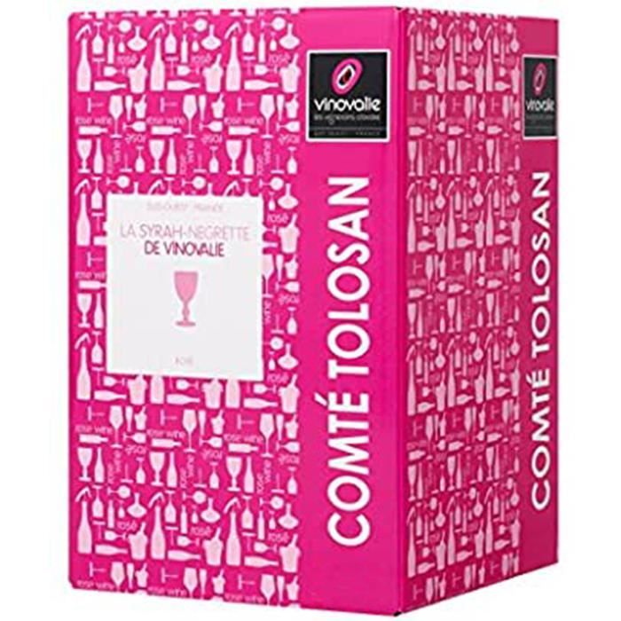 Cubi Rosé 10 L - BIB Vin Rosé Négrette-Syrah 10 litres - IGP Comté Tolosan