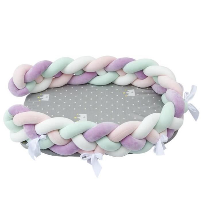 Réducteur de Lit Bébé Nid de Sommeil Portable Tour de Lit Amovible Couffin de Voyage Pour Nouveau-né Nest Coussin Gris