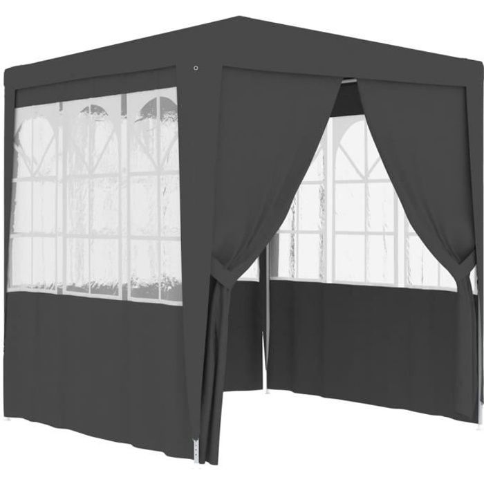 Tente de réception et parois - Tonnelle Barnum avec parois 2,5x2,5 m Anthracite 90 g-m²