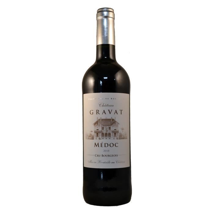 Château GRAVAT Cru Bourgeois 2018 AOP MEDOC CRU BOURGEOIS -Vin rouge de Bordeaux - 75cl