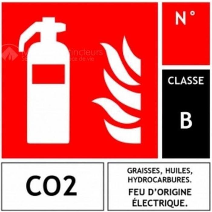 Panneau extincteur CO2 - L.100 x H.100 mm - Materiel Incendie