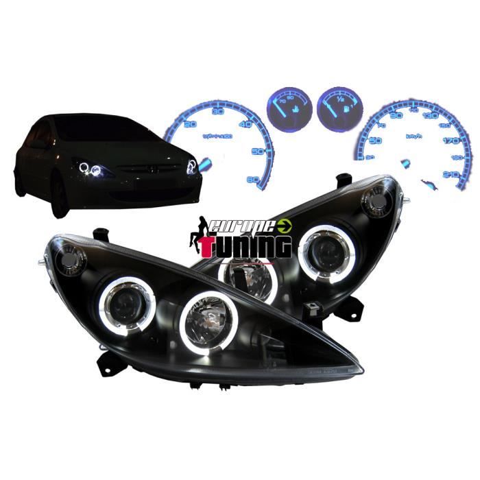 phares design, noir, anti brouillard, correct. phare, règl.... 01-05 noir, anti brouillard pour: Peugeot 307 Lim./SW/Break 01-05