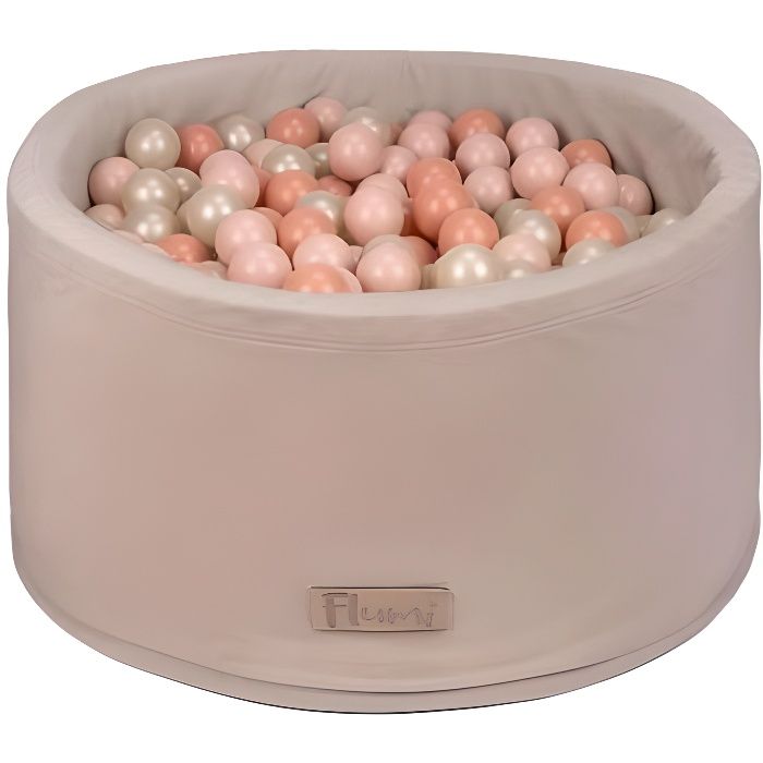 Beige Piscine À Balles Pour Bébé Rond Fabriqué En UE, 80X40cm/200 Balles ∅ 7Cm peche