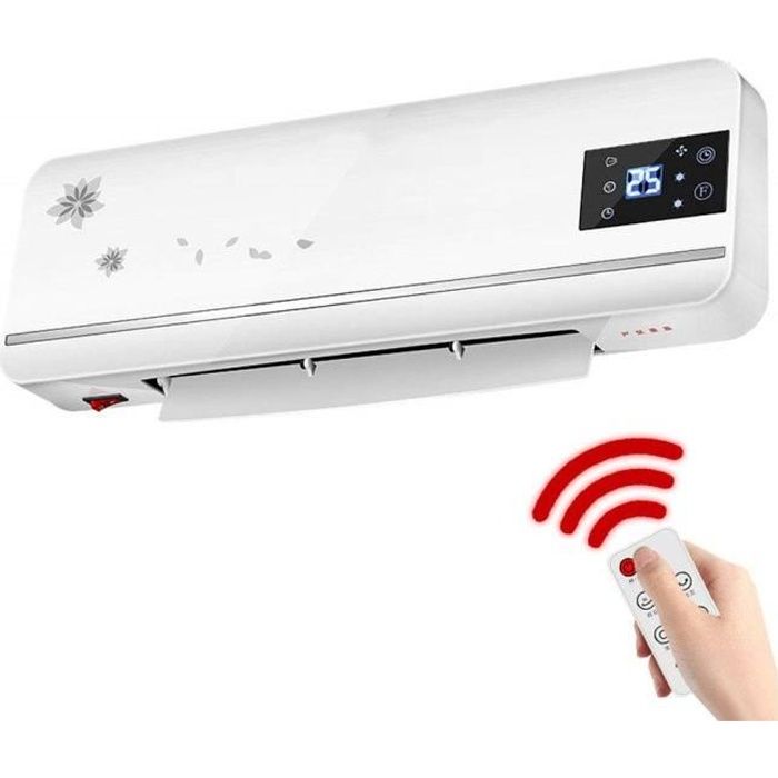Chauffage Radiateur Domestique pour Salle de Bain Petit radiateur soufflant à économie d'énergie Mural avec télécommande Haute