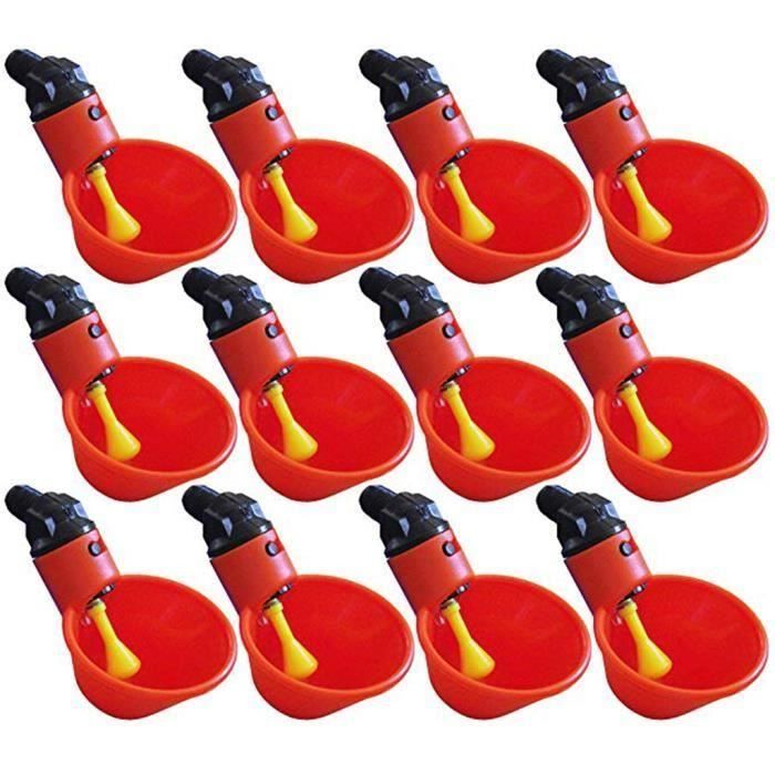 Alimenter Automatique Oiseau Coop Volaille Poulet Volaille Buveur D 'eau Potable Tasses 12 Pcs_H1276