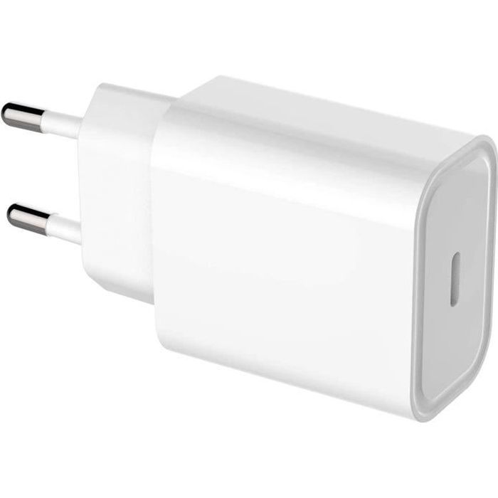 20W USB C PD Chargeur Rapide Type-C Prise de Charge Murale Adaptateur d'alimentation Compatible pour iPhone 12 Pro Max - 12 Pro -140