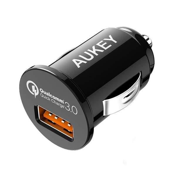 AUKEY Chargeur Rapide Voiture USB Allume-cigare QC 3.0 Port Unique 18W CC-T13