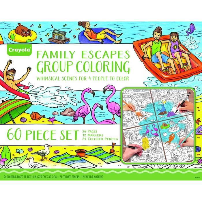 CRAYOLA Escapes Groupe de coloration Kit Famille, Famille Art Project, Adulte Coloring, cadeau FTB4C