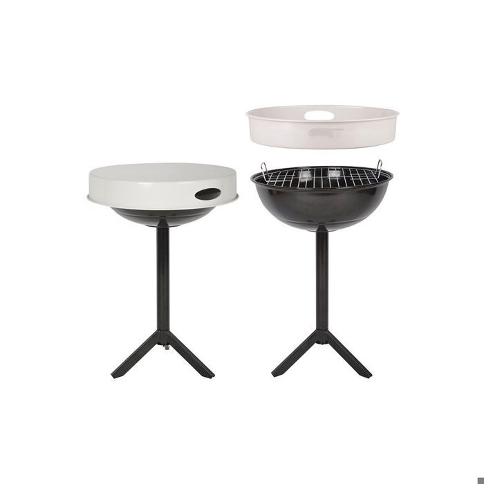 Esschert Design Table de barbecue Acier au carbone Blanc FF236