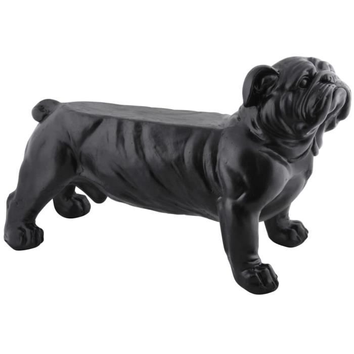 Esschert Design Banc de jardin Bouledogue Noir AV14