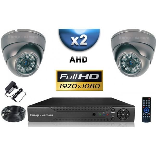 KIT PRO AHD 2 Caméras Dômes IR 35m SONY FULL HD 1080P + Enregistreur DVR AHD FUL