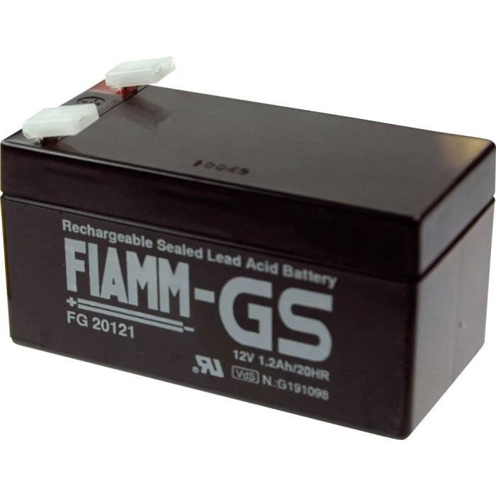 Batterie au plomb 12 V 1.2 Ah Fiamm Pb-12-1,2-4,8 plomb (AGM) (l x h x p) 97 x 57 x 48 mm connecteur plat 4,8 mm sans entretien, au