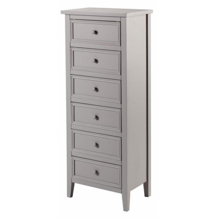 Chiffonnier 6 tiroirs taupe Felix, Hauteur 128 ...