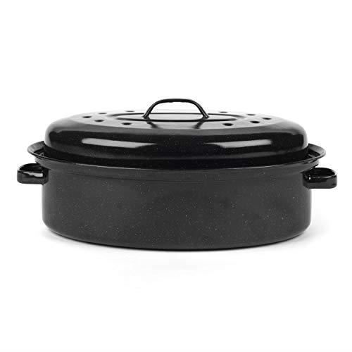 Russell Hobbs Plateau de Cuisson émaillé CW11441 Romano, Acier, Roaster with Lid, 36 cm CW11491
