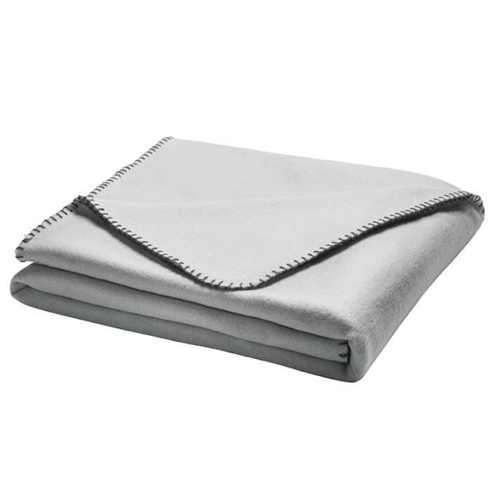 TODAY Plaid Access - 100% polyester - 125 x 150 cm - Gris Clair / Gris Foncé