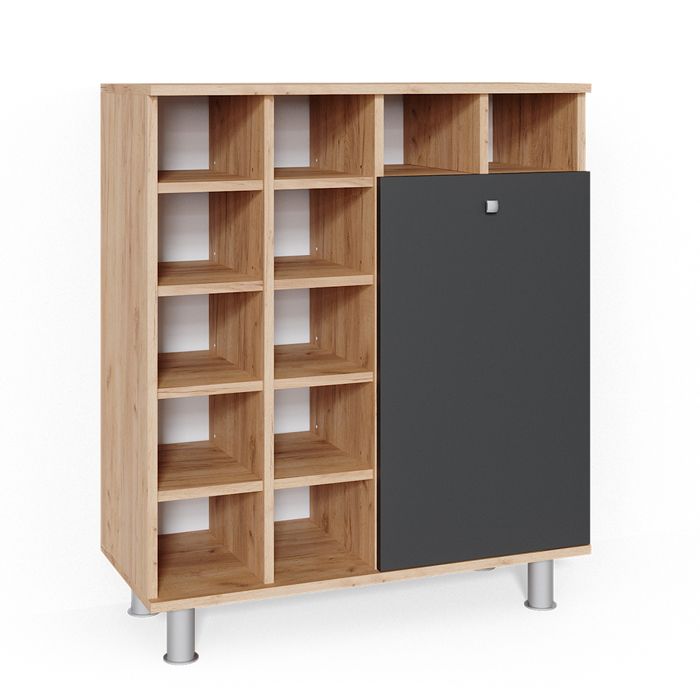 Meuble à linge Vicco Fynn, meuble de salle de bains avec panier à linge, meuble de salle de bains, mobilier de salle de bains