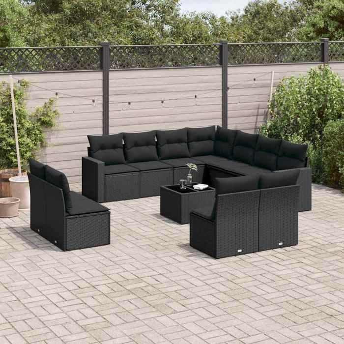 vidaXL Salon de jardin 12 pcs Résine Tressée - vue 4