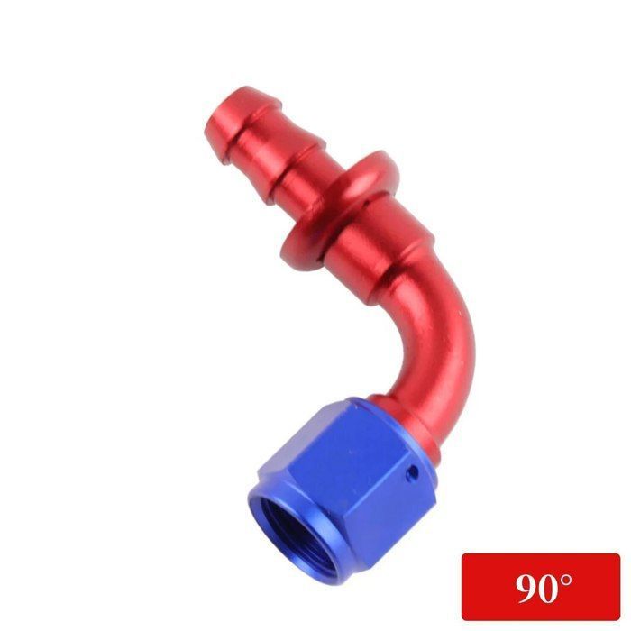 Raccord D'extrémité De Conduite De Carburant, Pour Tuyau De Carburant PTFE AN10 Alliage D'aluminium Rouge Bleu Adaptateur De Raccord D'extrémité De Conduite De Carburant(0