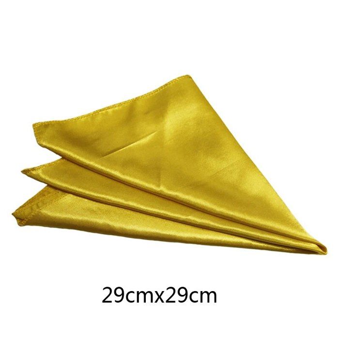 Lot 24 Serviettes De Table En Tissu Satin Jaune Doré 43x43 Cm - Serviettes Carrées Mariage Restaurant Hôtel Événements