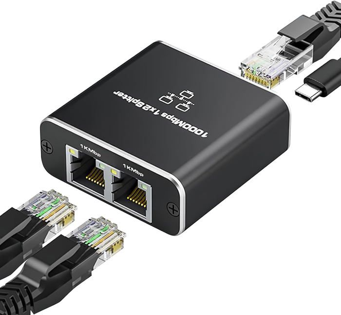 Switch Ethernet 2 Ports Gigabit - Répartiteur Réseau RJ45 1 à 2 - Sans Alimentation, Compatible PoE - Pour Ordinateur, Routeur, TV