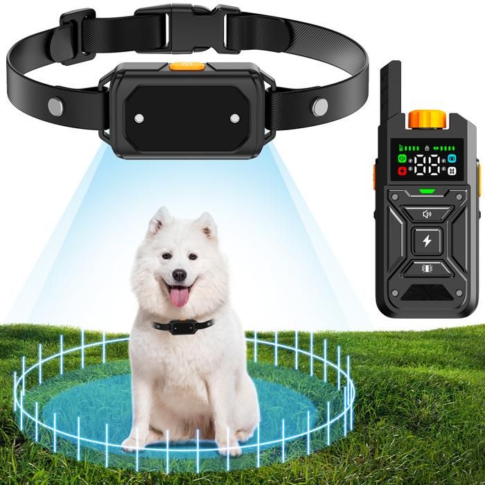 Comparer les prix de TOGUARD Clôture Anti-Fugue Sans Fil pour Chien Extérieur Collier Anti-Fugue IP67 Étanche 2" LED Écran couleur