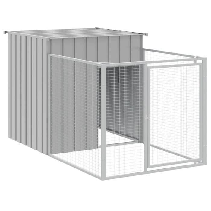 Meilleures Abris - Cage - Niche pour chien avec cour gris clair 110x201x110 cm SSD5847562