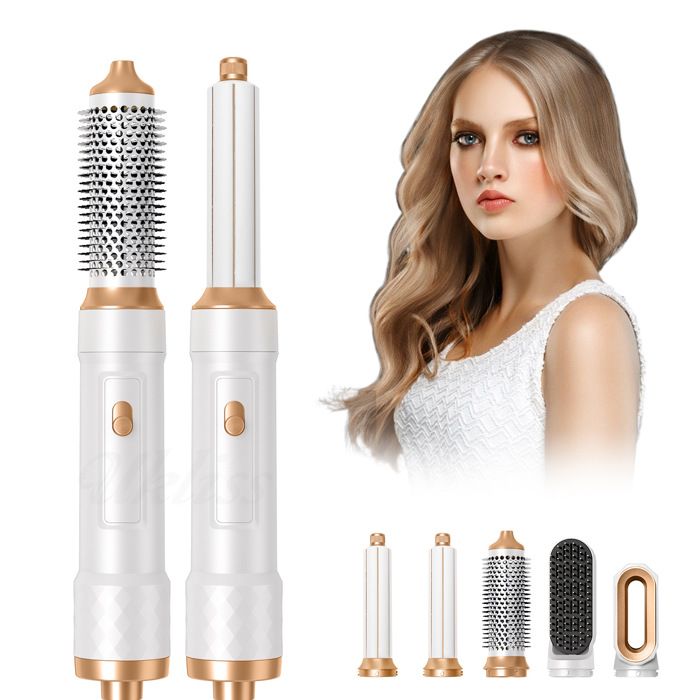 Brosse soufflante 5 en 1 - TOMASORTEL - Airstyler - Ionique - Séchage rapide - 2 fers à friser & lisseur