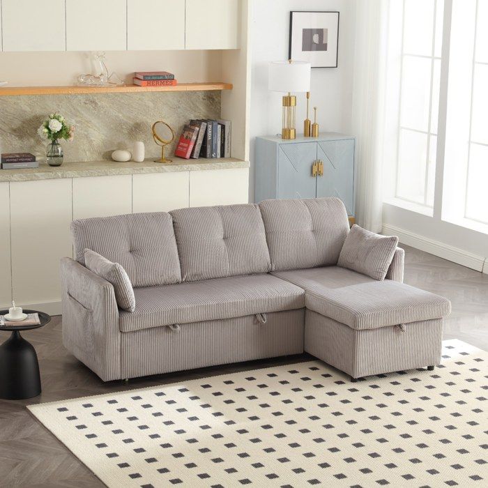 Canapé dangle 3 places multifonctionnel canapé-lit canapé modulable avec espace