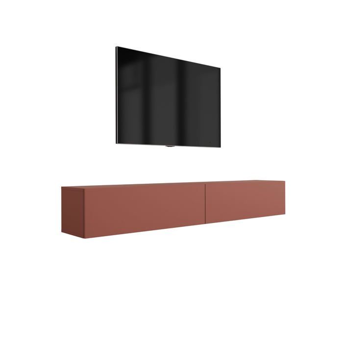 Meuble TV : Rouge Brique 200 (2 x 100) x 32 x 34 cm