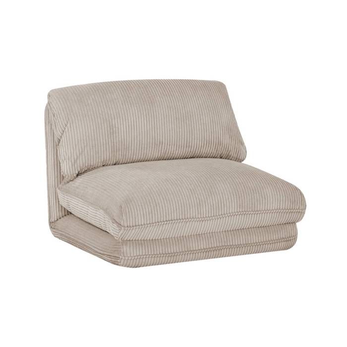 Chauffeuse matelas greige convertible velours côtelé grosse côte 1 place Cosy