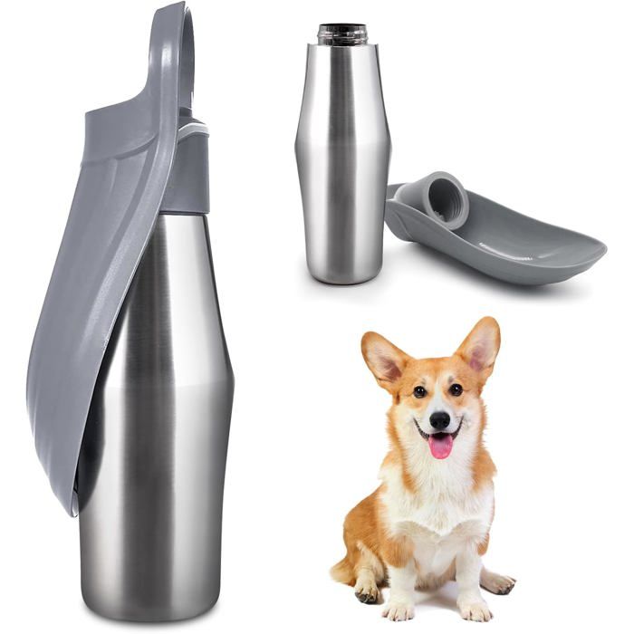 Gourde pour chien - 750 ml - En acier inoxydable - Pliable à 180° - Bouteille deau portable pour chien - Pour la marche les parcs Gourde pour chien - 750 ml - En acier inoxydable - Pliable à 180° - Bouteille deau portable pour chien - Pour la marche les parcs
