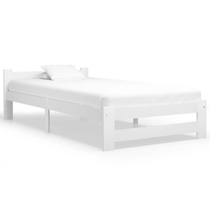 LEMON*Structure de lit - 1 Personne lit dappoint blanc bois de pin massif 90x200 cm SOLOMON8468 Août