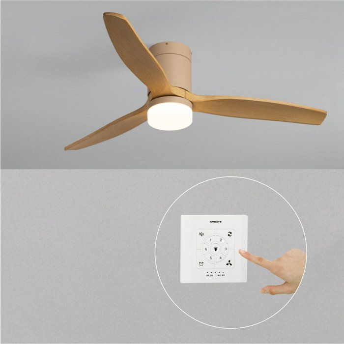 Ventilateur de plafond - Create - Avec lumière - Ø132cm - Sable/Effet bois clair - Create