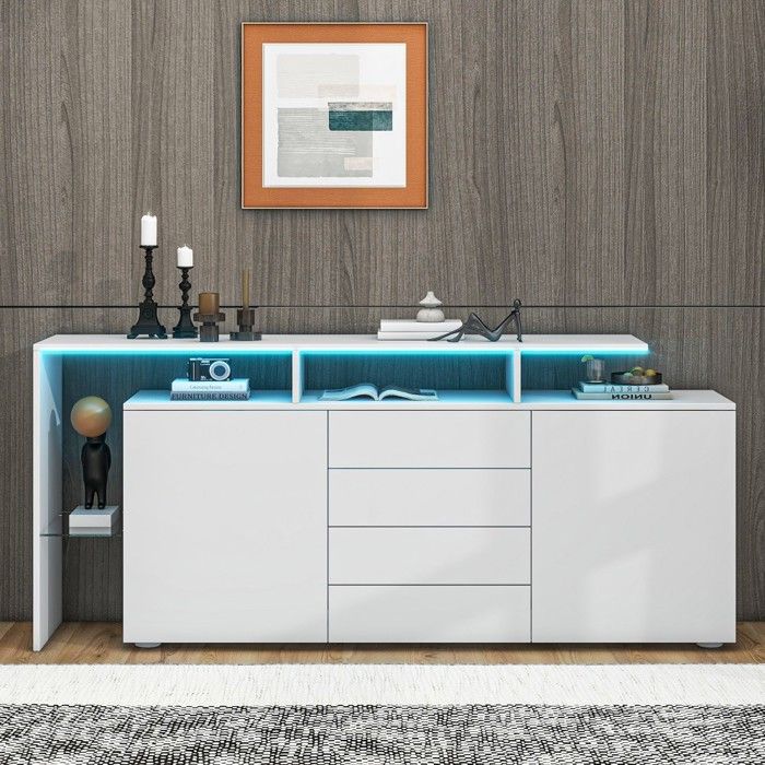Buffet Blanc Laque Led