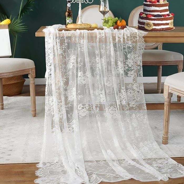 Chemin De Table Jute OSVINO 15 Cm X 25 M Chemin De Table Noir Rouleau En Dentelle Ruban Tulle Décoration De Table Decor Classique De Mariage Pour Salle à Manger Mariage Anniversaire