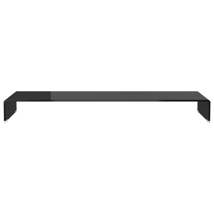Meuble TV en verre - vidaXL - 120x30x13 cm - Verre trempé - Noir - Épaisseur du verre 8 mm - Support moniteur