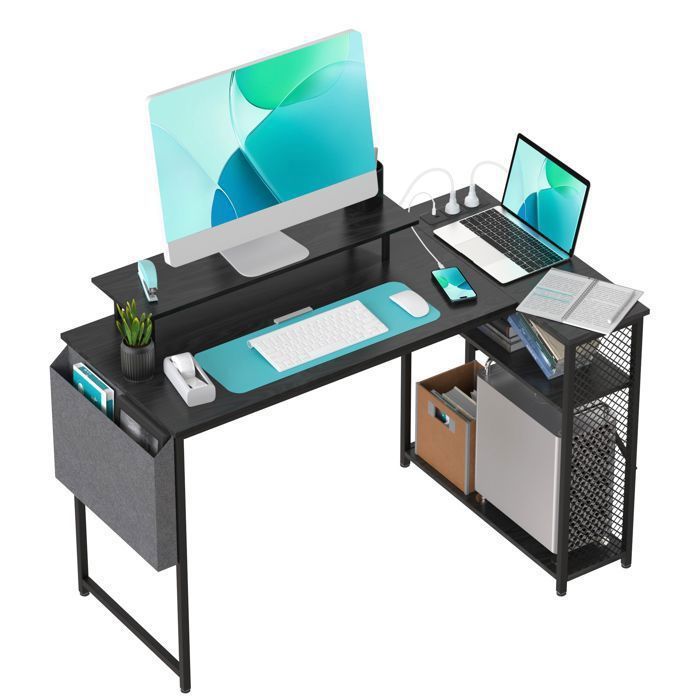 Bureau dangle pour ordinateur 100 x 70cm bureau en L adapté aux bureaux salles détude et salles informatiques