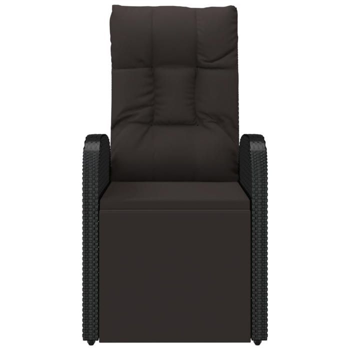 NEUF®Meuble de Siège - BESTMEUBLE - Chaise inclinable de jardin - et coussin - résine tressée Noir - 57x69x106cm FR1867360
