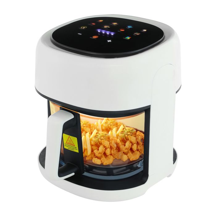 Friteuse sans Huile 3.3L - 1350W - Friteuse sans Huile avec Écran LED - 80-190°C - avec Minuterie -  Air Fryer - Blanc - Oukaning