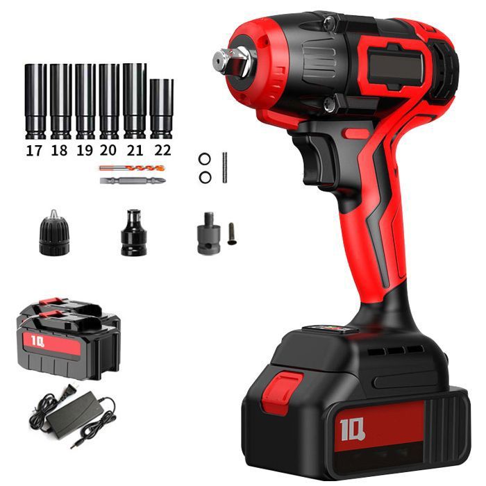 Clé à chocs sans fil brushless - ACELIFE - Brushless 21V - 880 Nm - 1/2 - 2 batteries avec 6 Douilles(17/18/19/20/21/22mm)
